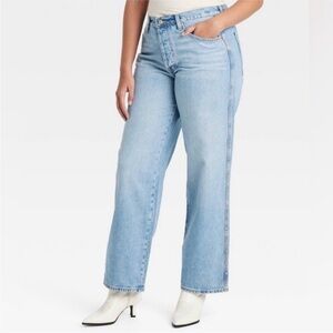 Universal Thread Women's Light Blue Mid Rise 90s Baggy STUDDED Jeans
